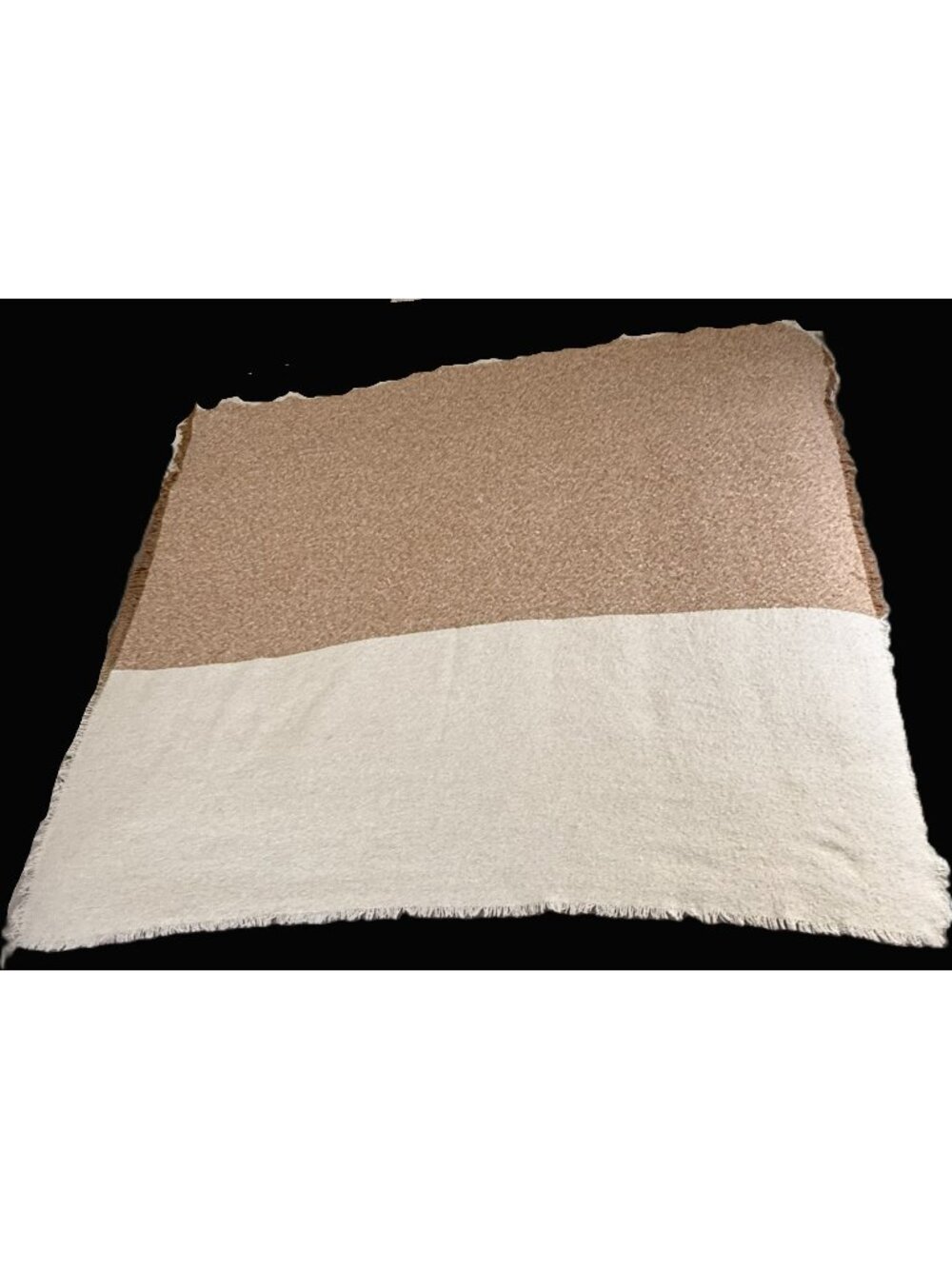 Threshold Studio McGee Woven Colorblock Throw Blanket - Tan & Cream Boho Tassel
